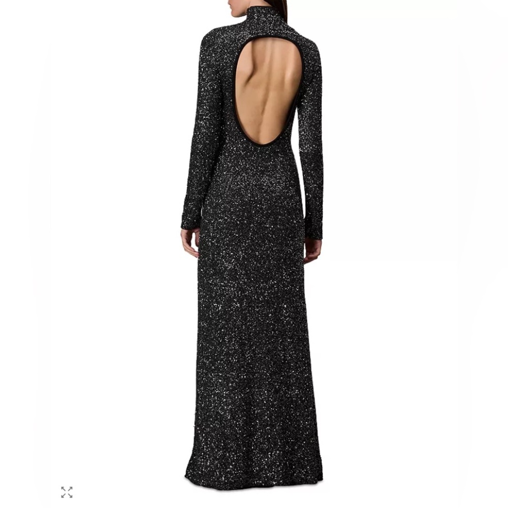 NWT rag & bone danni black sequin maxi dress size Large - Picture 4 of 7